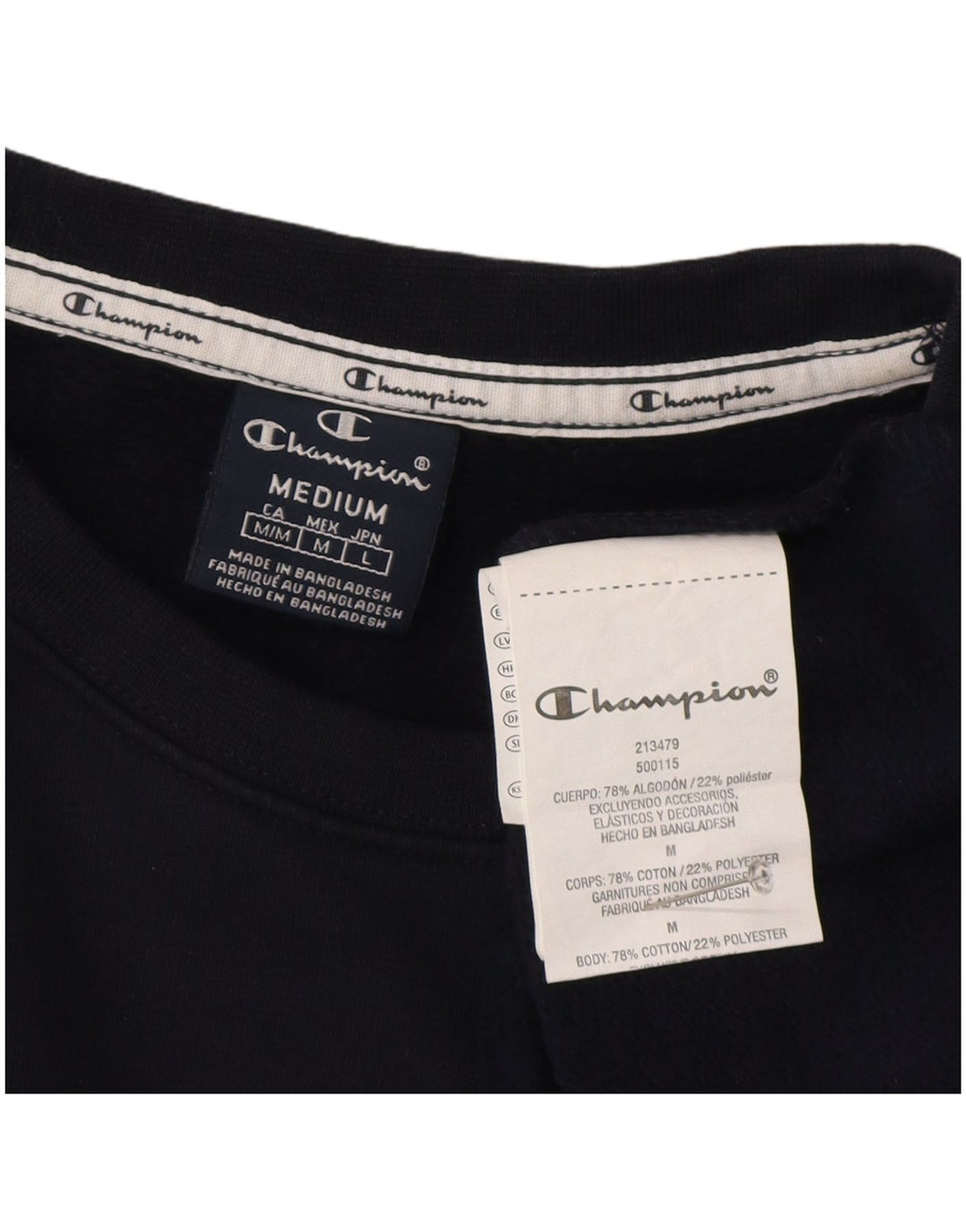 Champion Sudadera Con Estampado Gráfico Jumper Medium Azul Marino Algodón