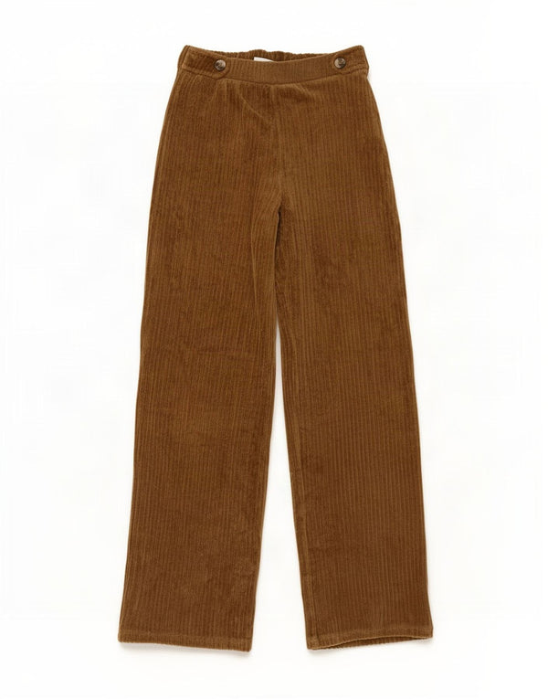 Zara Pantalón Ancho Pana Niña 13-14 Años W27 L27 Algodón Marrón