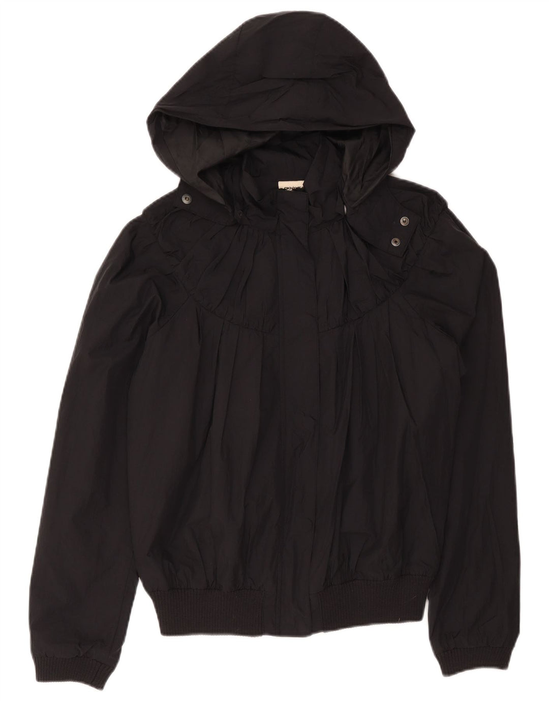 Dkny Chaqueta bomber con capucha para mujer UK 44 Mediana Nylon negro