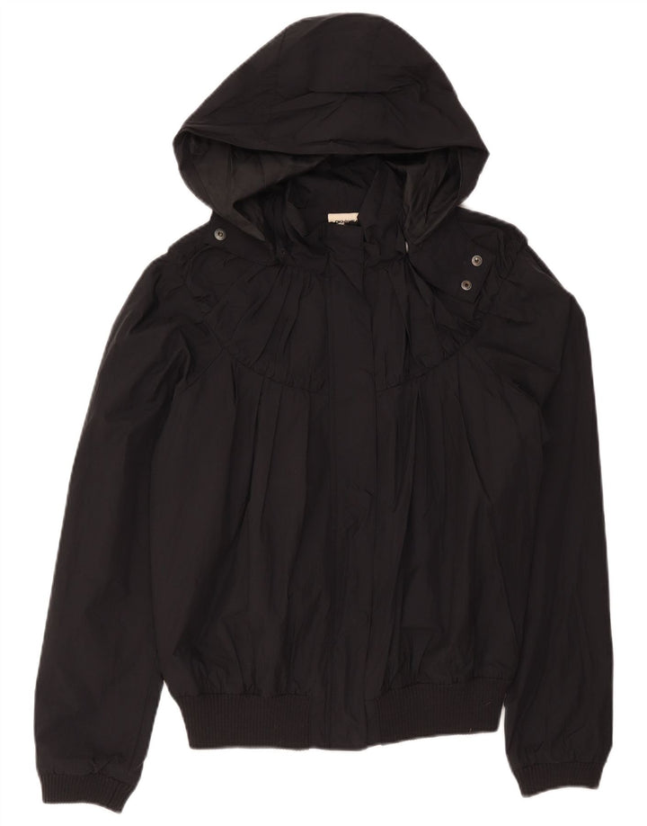 Dkny Chaqueta bomber con capucha para mujer UK 44 Mediana Nylon negro