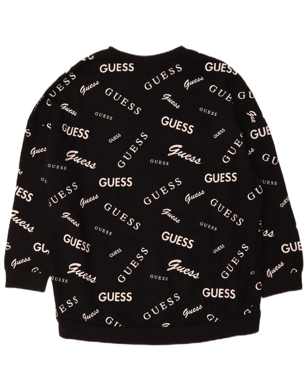 Guess Mujer Graphic Oversize Sudadera Jumper UK 18 XL Algodón Negro