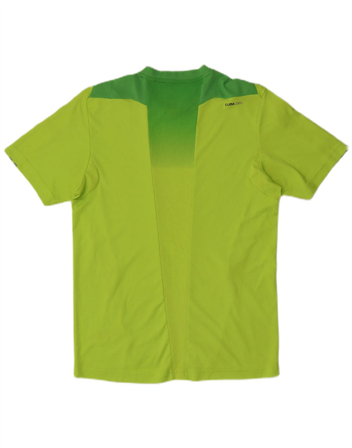 Adidas Hombre Climacool Camiseta Top Verde Medio Colorblock Poliéster