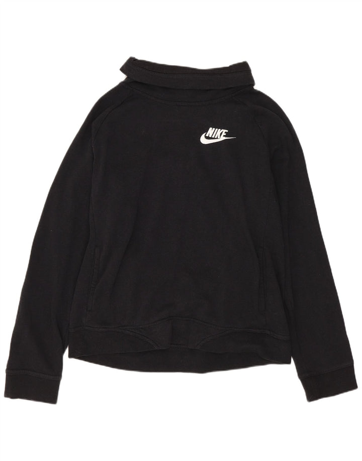Nike - Sudadera con cuello vuelto para mujer, talla 40, XL, rayón negro