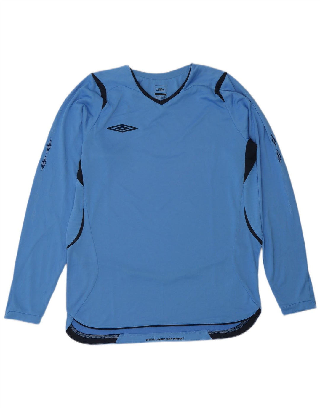 Umbro Hombre Top Manga Larga Poliéster Color Block Azul Pequeño