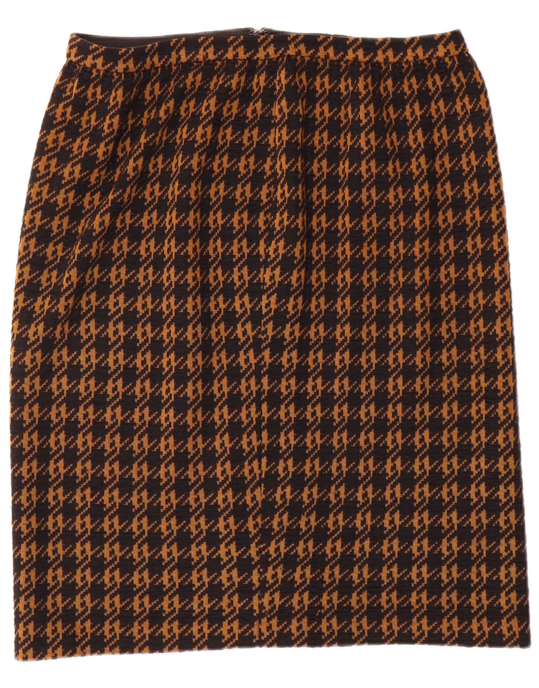 Falda recta vintage para mujer W32 pata de gallo marrón grande