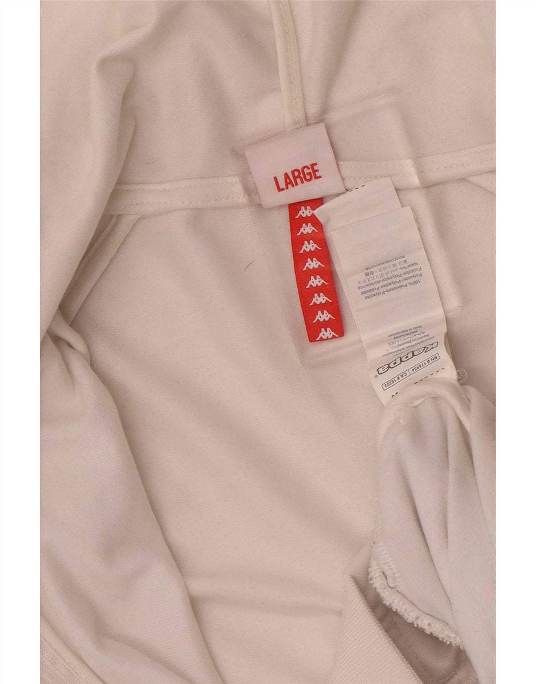 Kappa Mens Graphic Zip Sudadera con capucha suéter grande blanco poliéster