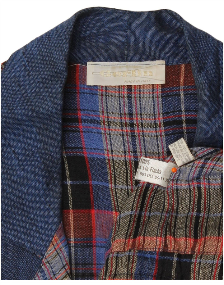 Gerlin Camisa Manga Corta Hombre Lino Azul Marino Mediano