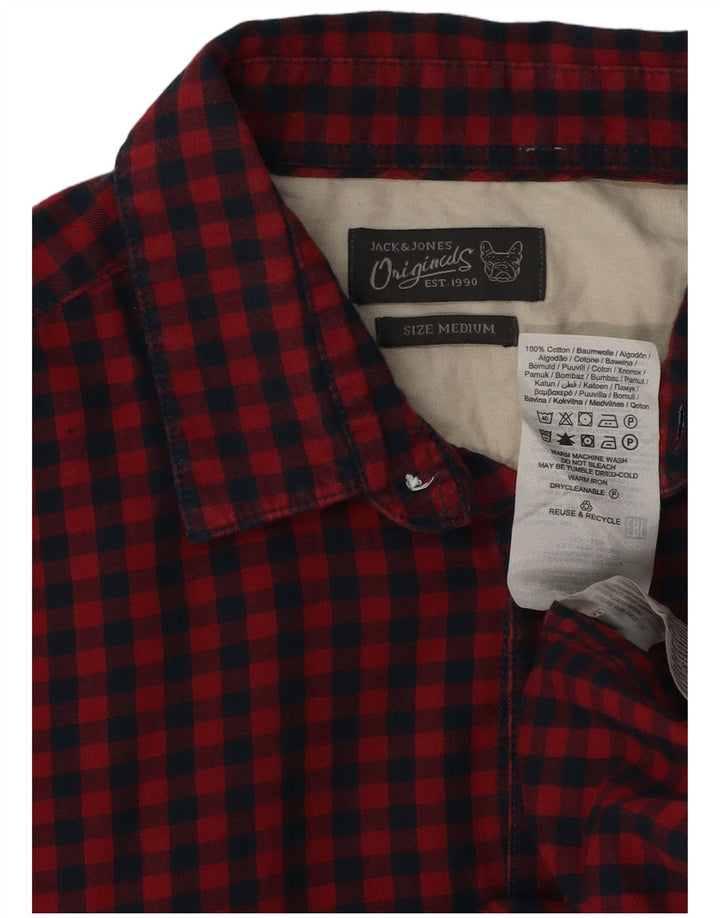 Camisa Jack & Jones Hombre Manga Corta Algodón Vichy Rojo Medio