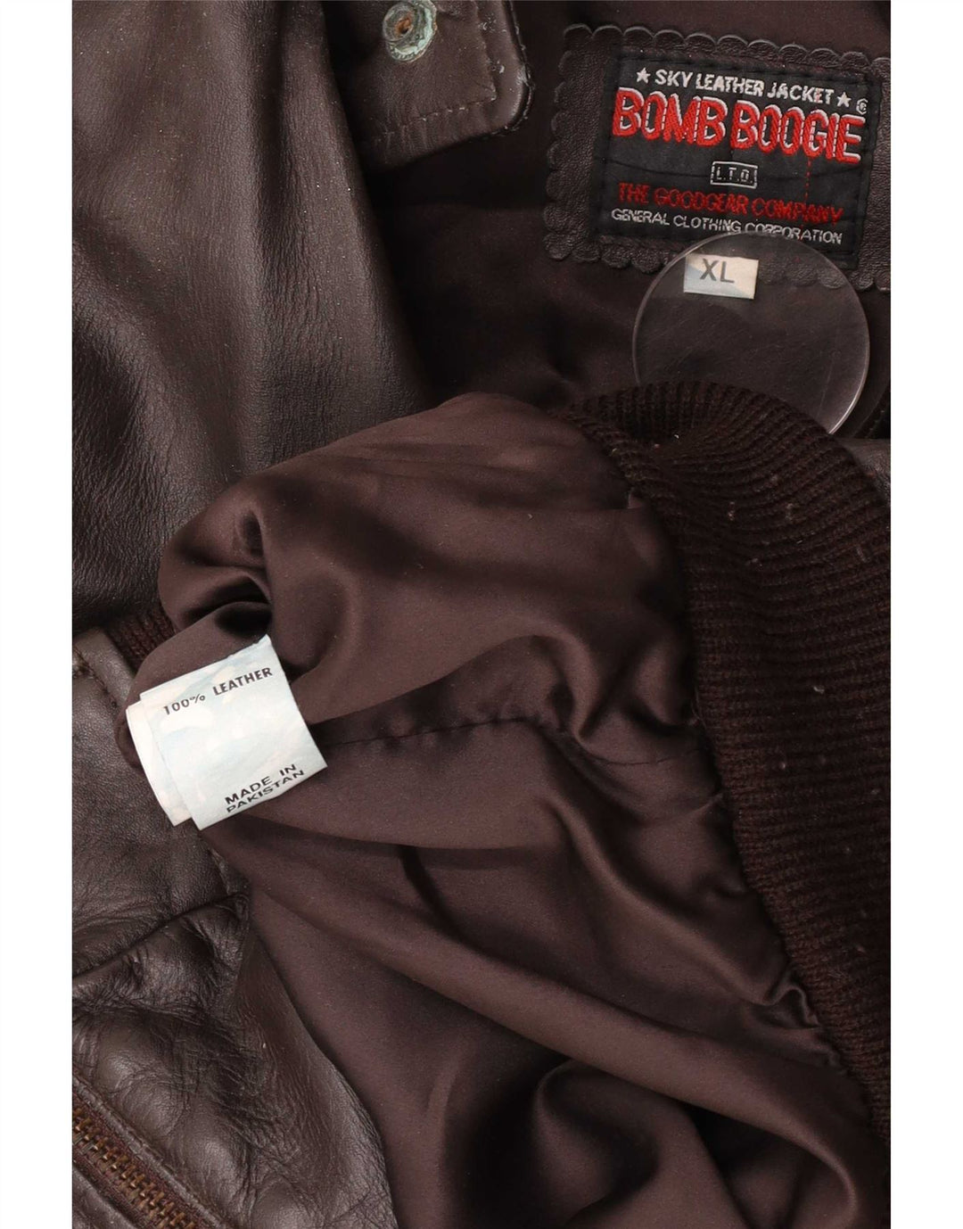 Bomb Boogie Chaqueta de Aviador de Vuelo de Cuero para Hombre UK 42 XL Marrón