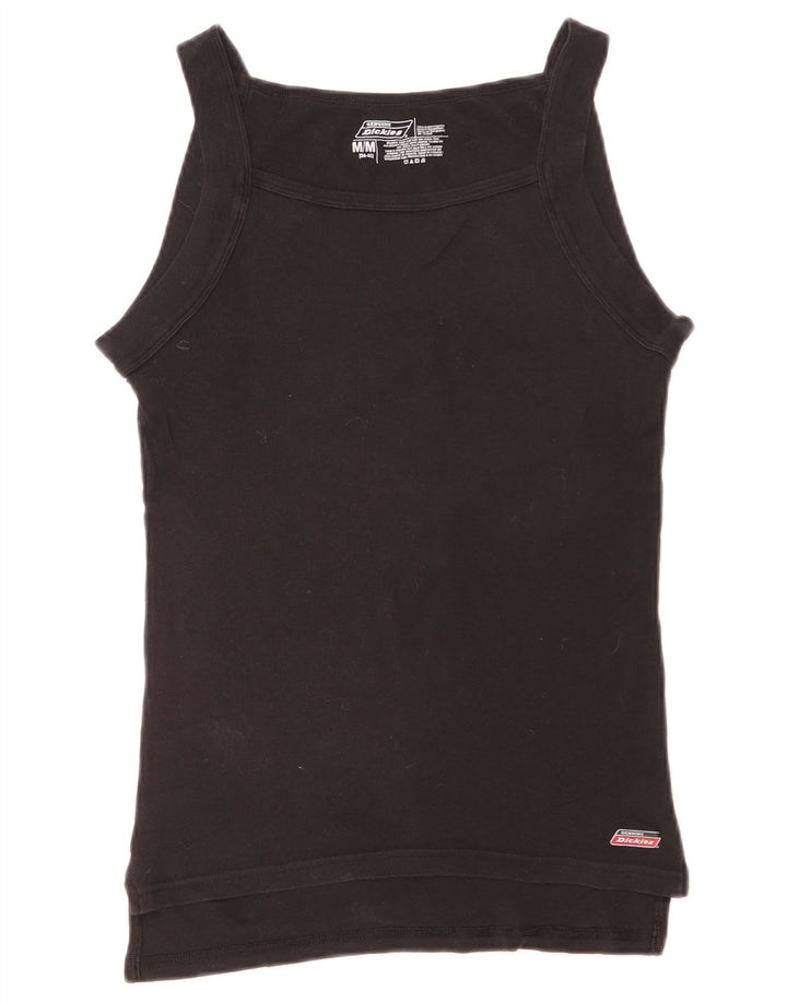 Dickies - Camiseta sin mangas ajustada para mujer, talla 40, algodón negro mediano