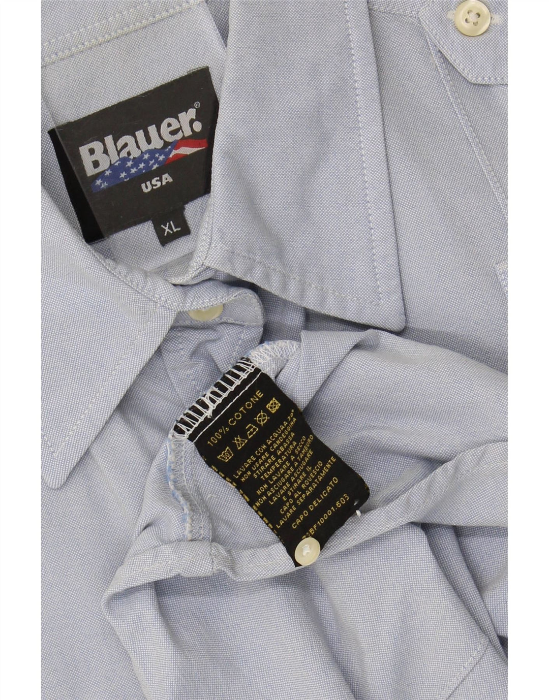 BLAUER Womens Graphic Shirt UK 18 XL Blue Cotton Vintage Blauer and Second-Hand Blauer from Messina Hembry 