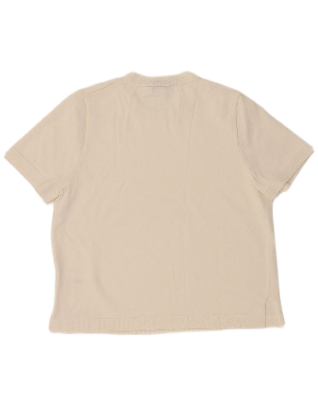 Zara Camiseta Mujer Top UK 44 Medium Viscosa Blanca