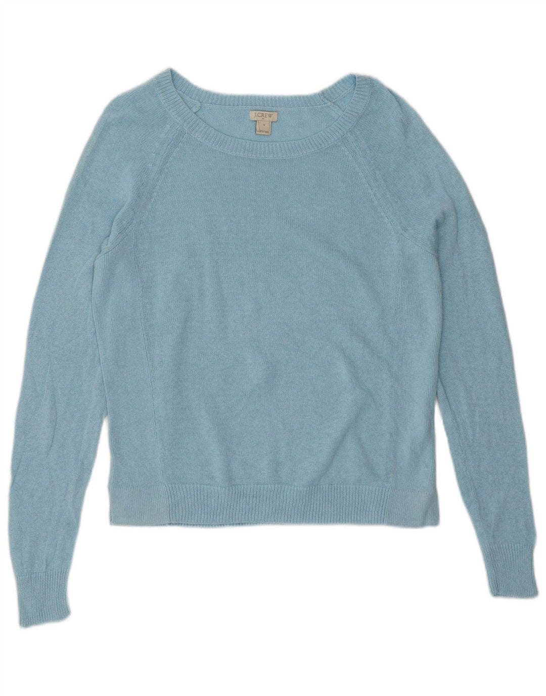 J. CREW Suéter corto con cuello barco para mujer UK 10 Small Blue Linen