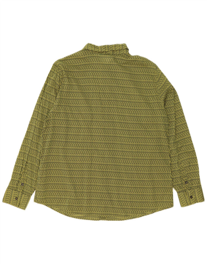 Camisa Benetton Mujer ES 46 Grande Verde Geométrico