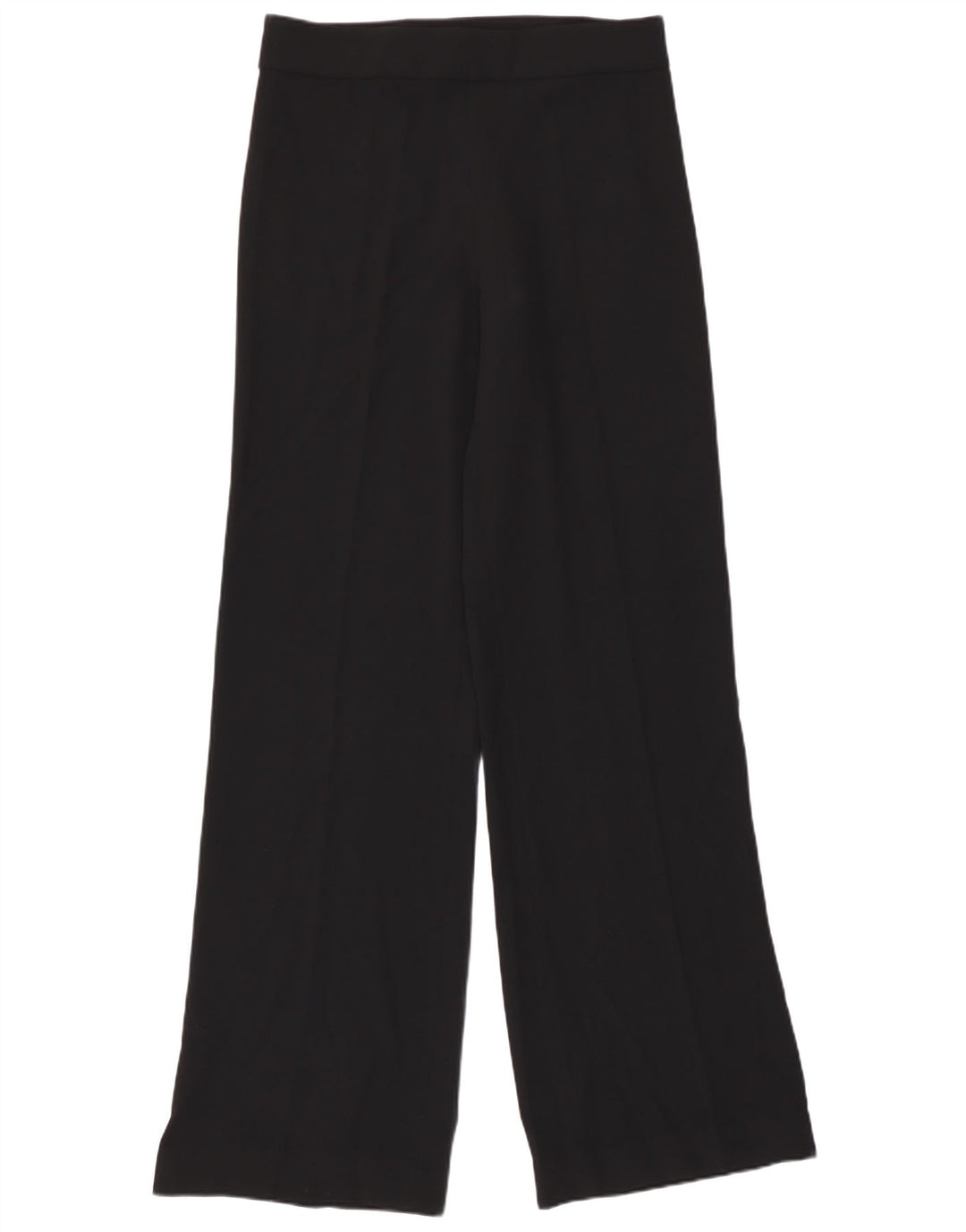 Zara Mujer Pantalones Casuales De Pierna Ancha Medianos W30 L33 Poliéster Negro