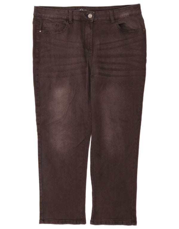 M&Co Vaqueros rectos de cintura alta para mujer, talla 40, talla grande, W36 L28, color negro