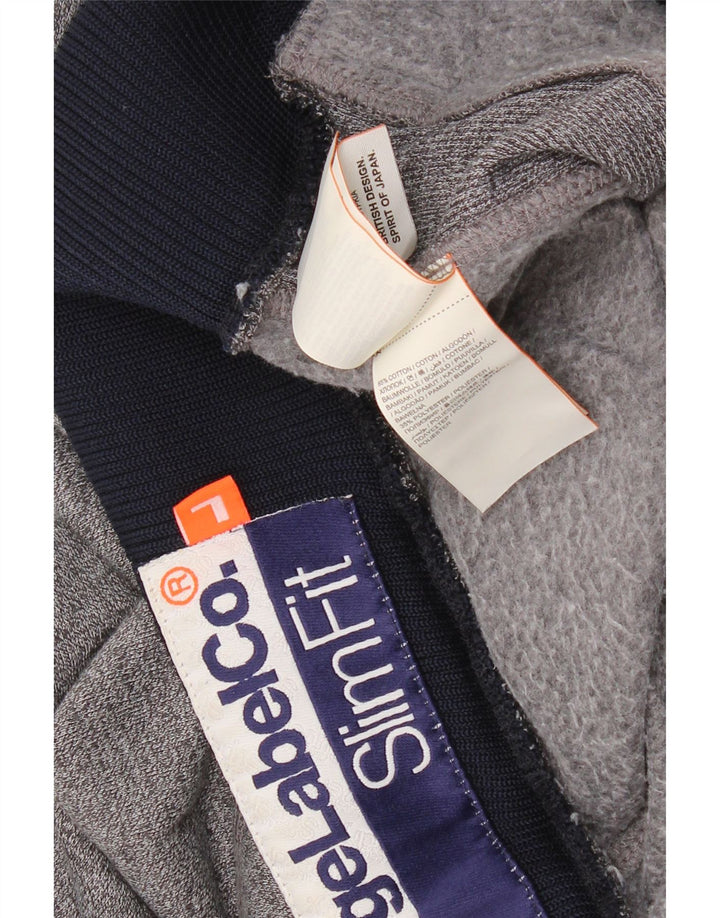 SUPERDRY Pantalones cortos deportivos ajustados para hombre de algodón gris grande