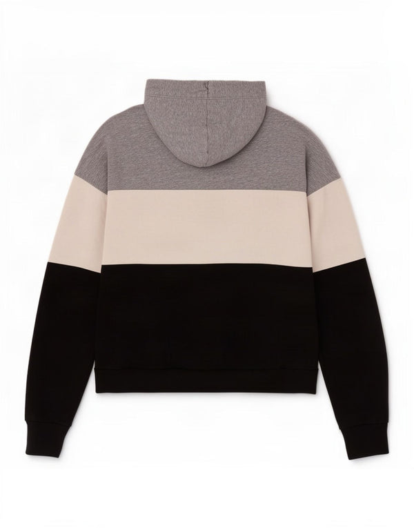 Fred Perry Jersey con capucha gráfica para mujer UK 10 Small Grey Colourblock
