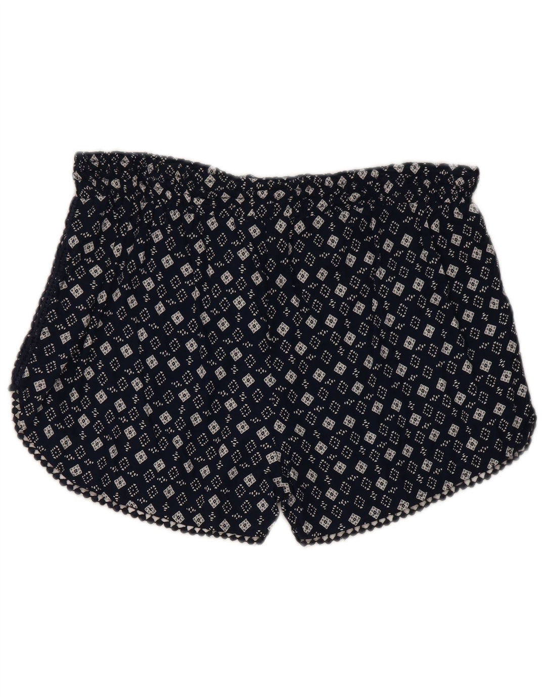 Superdry Hot Pants Mujer Grande W32 Viscosa Geométrica Azul Marino