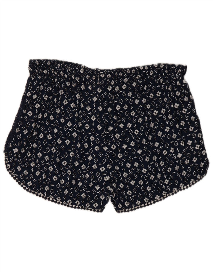 Superdry Hot Pants Mujer Grande W32 Viscosa Geométrica Azul Marino