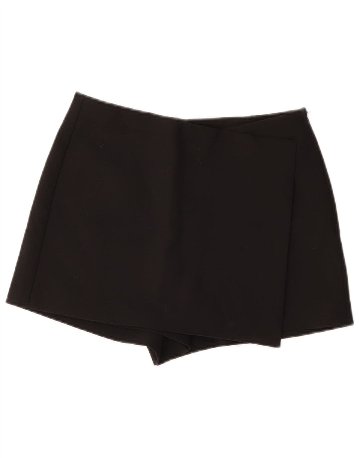 Zara Mujer Shorts Casuales Pequeño W26 Poliéster Negro