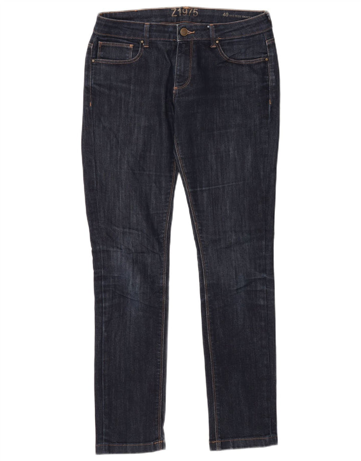 ZARA Vaqueros pitillo de tiro medio para mujer EU 40 Medium W30 L30 Azul marino