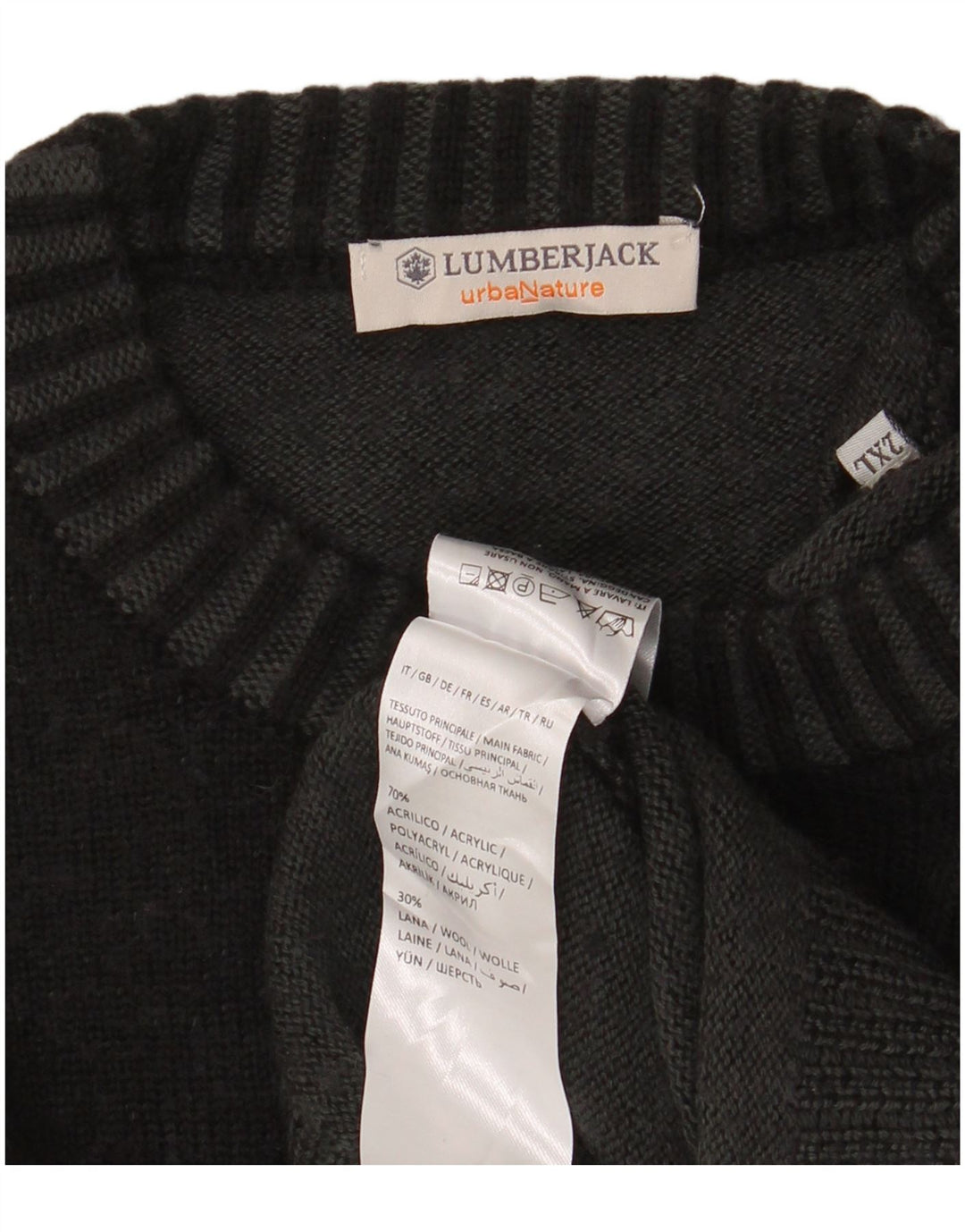 LUMBERJACK Suéter de cuello redondo para hombre 2XL Acrílico gris