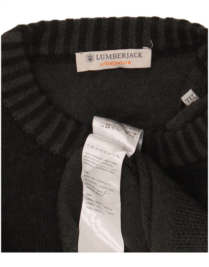 LUMBERJACK Suéter de cuello redondo para hombre 2XL Acrílico gris