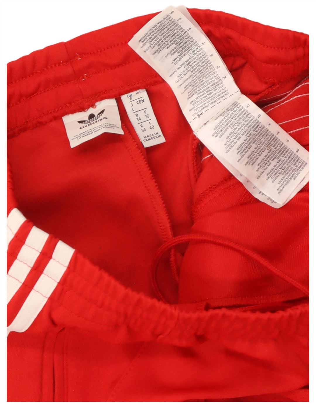 Adidas Pantalones de chándal para mujer UK 8 Small Rojo Poliéster