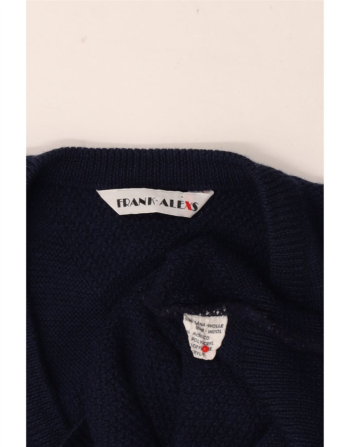 Frank Alexs Chaleco para hombre Camiseta sin mangas Mediana Lana azul marino