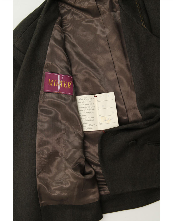 VINTAGE Womens Double Breasted Blazer Jacket IT 50 XL Brown Vintage Vintage and Second-Hand Vintage from Messina Hembry 