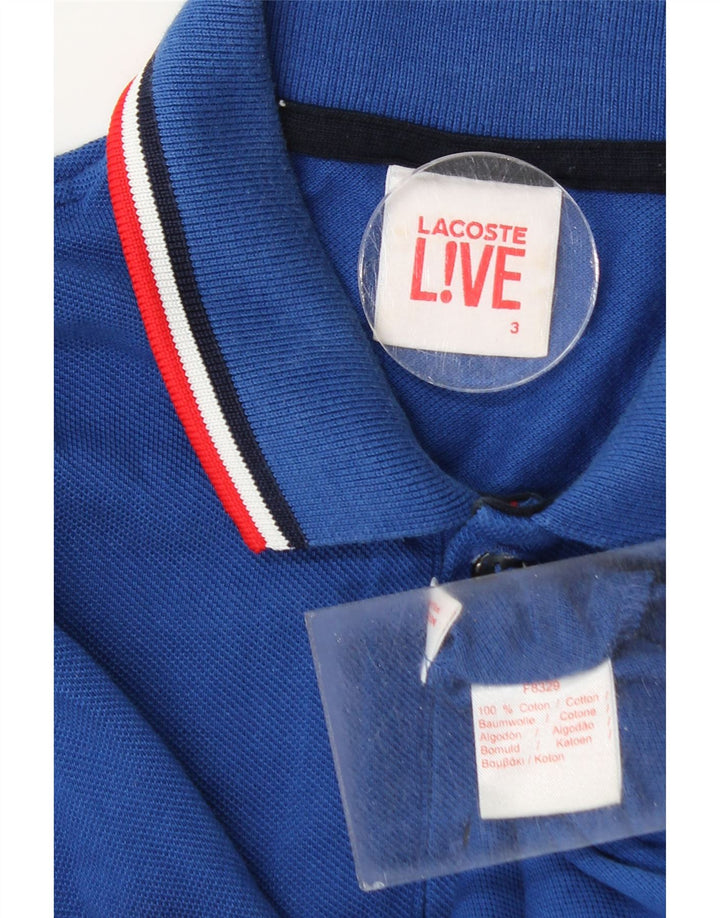Polo Lacoste para hombre talla 3 pequeño algodón azul