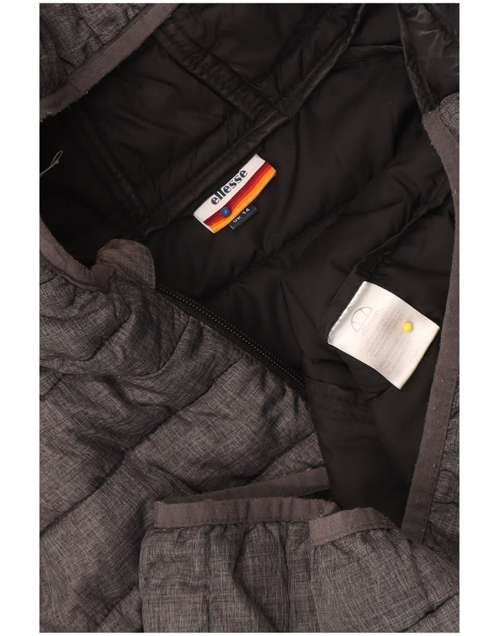 Chaqueta acolchada con capucha para mujer Ellesse UK 44 Deportes de poliamida gris medio