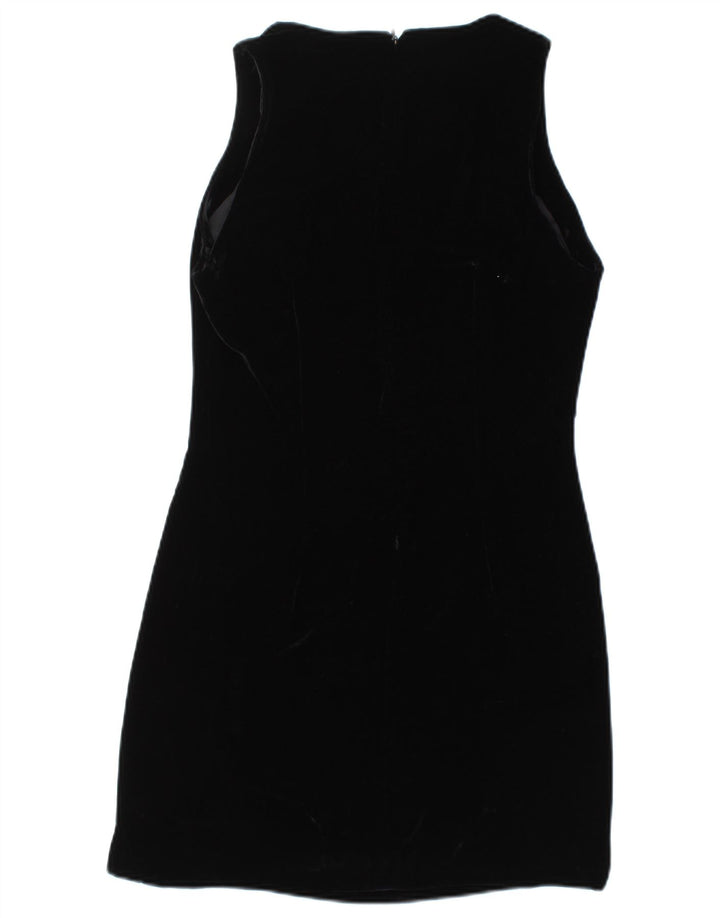 DANIEL & MAYER Vestido tubo de terciopelo sin mangas para mujer UK 42 Mediano Negro