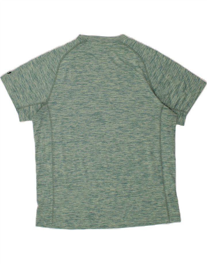 EDDIE BAUER Mens T-Shirt Top Large Green Flecked Polyester Vintage Eddie Bauer and Second-Hand Eddie Bauer from Messina Hembry 