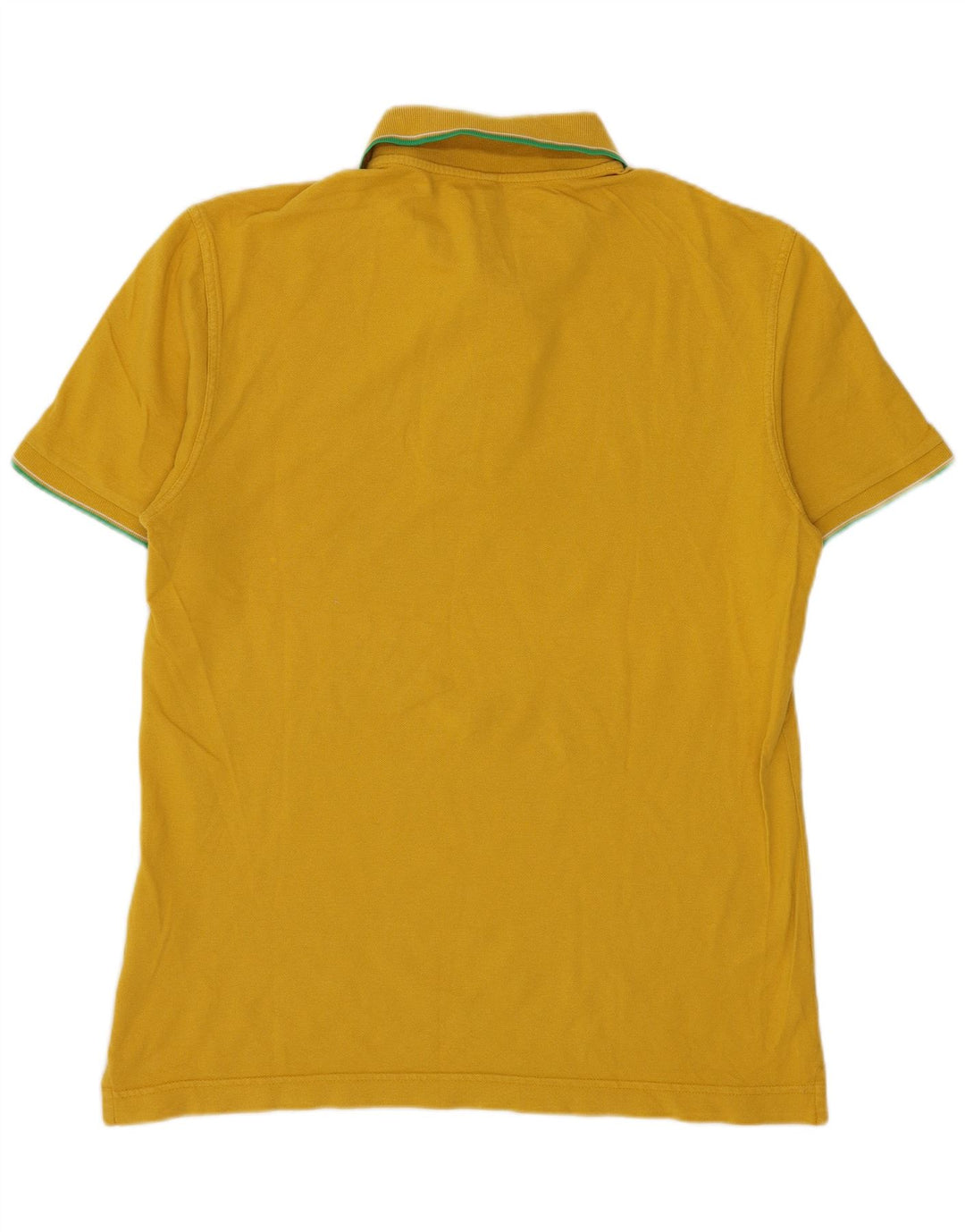 BENETTON Polo Hombre Pequeño Algodón Amarillo