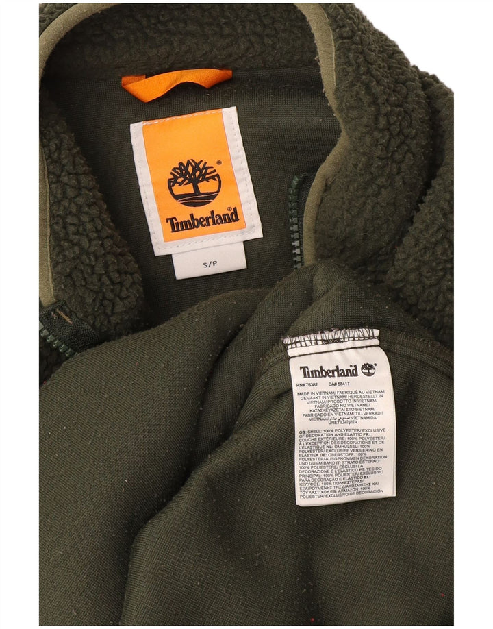Timberland - Jersey de forro polar con cuello y cremallera para hombre, poliéster verde pequeño