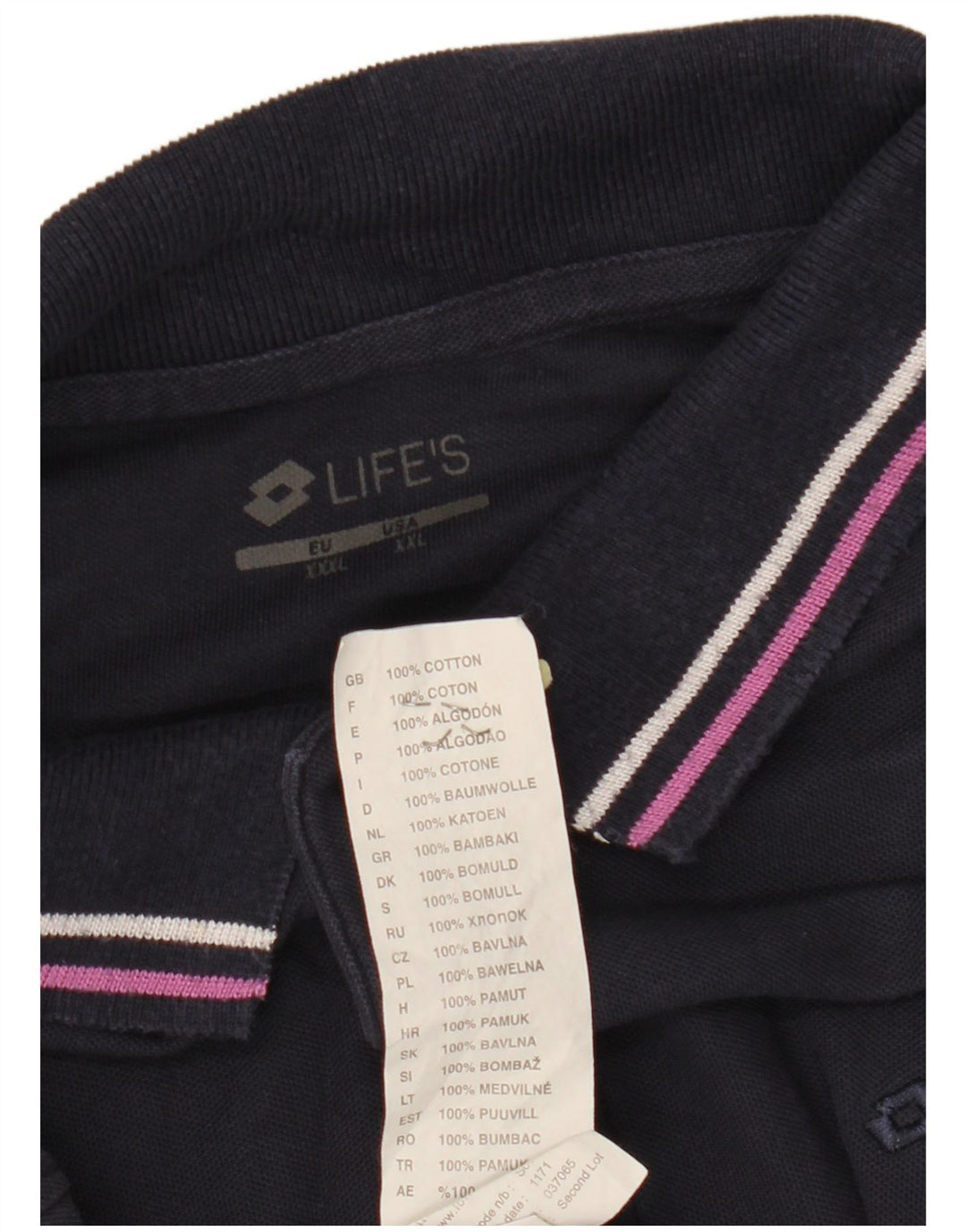 LOTTO Polo Hombre 2XL Azul Marino Algodón