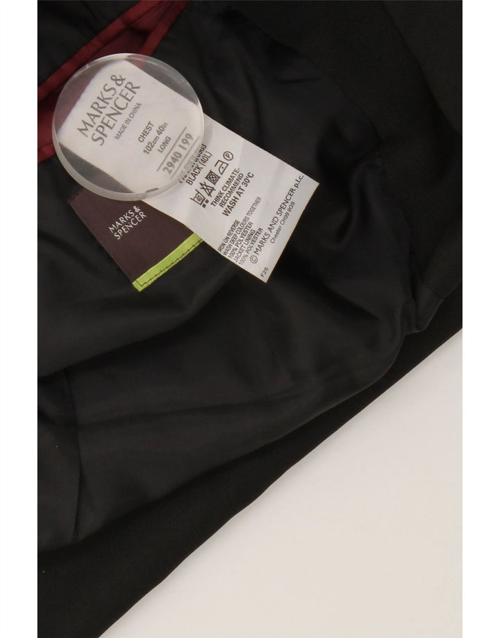 Marks & Spencer Chaqueta tipo blazer larga de 3 botones para hombre UK 40 Medium Black
