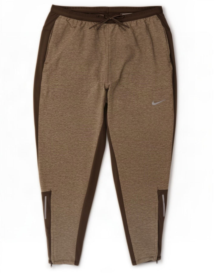 Nike - Pantalones de chándal Therma-Fit para hombre, poliéster moteado gris grande
