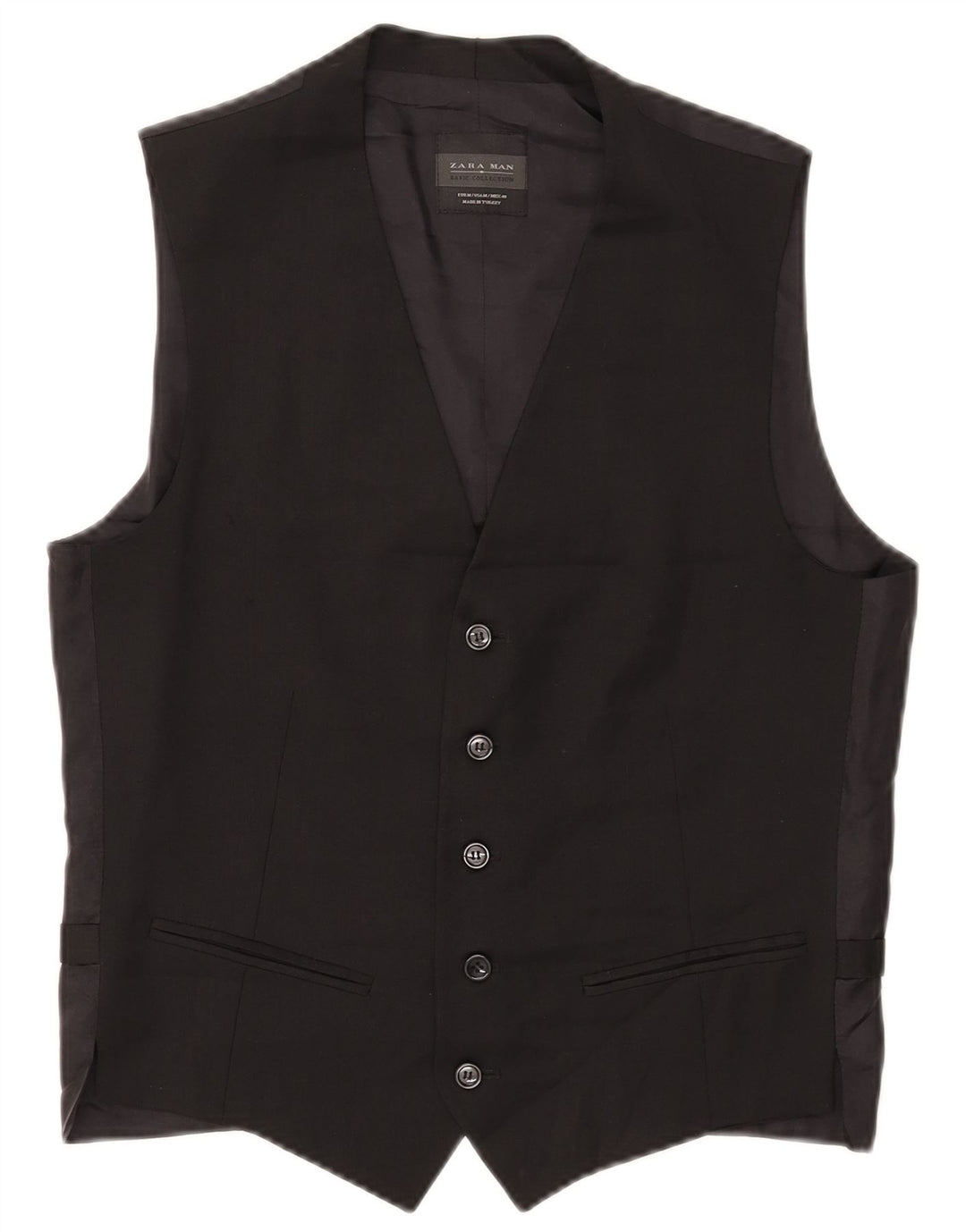 Zara Hombre Chaleco Mediano Lana Negro