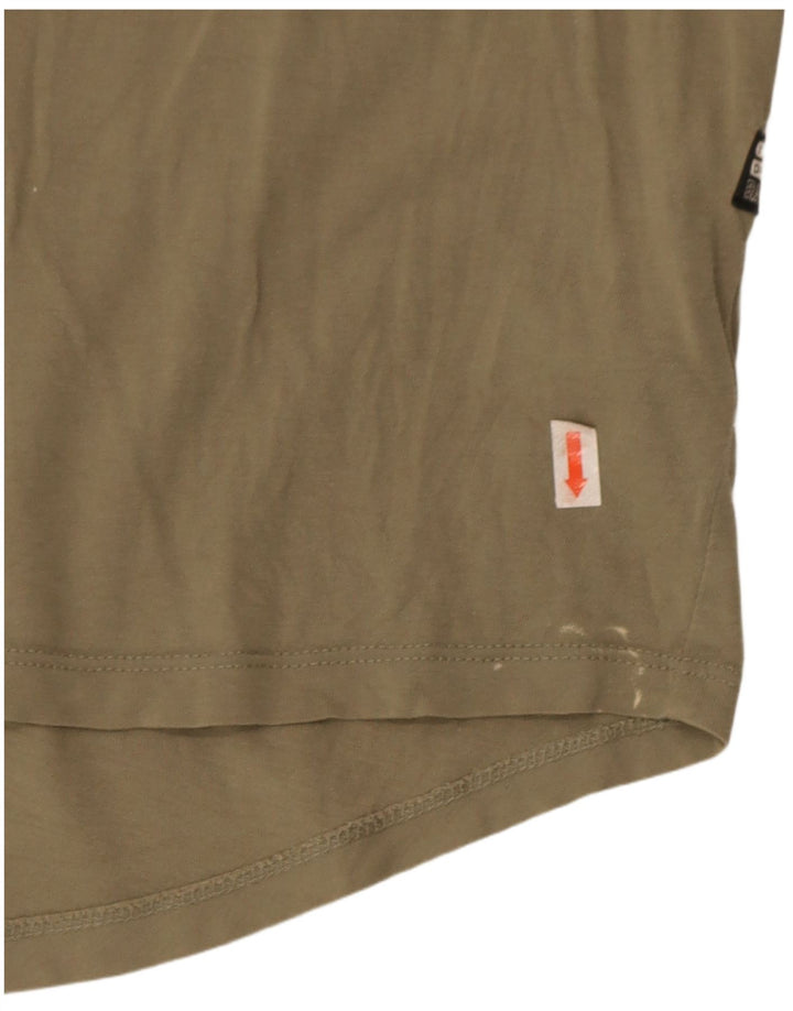 G-Star Hombre Camiseta Top Medium Khaki Algodón