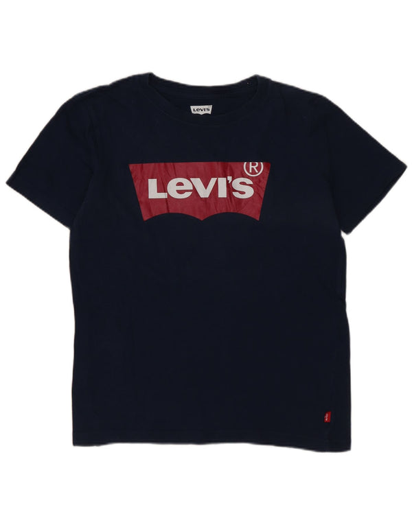 Levi's Camiseta gráfica para niño 9-10 años Logo azul marino