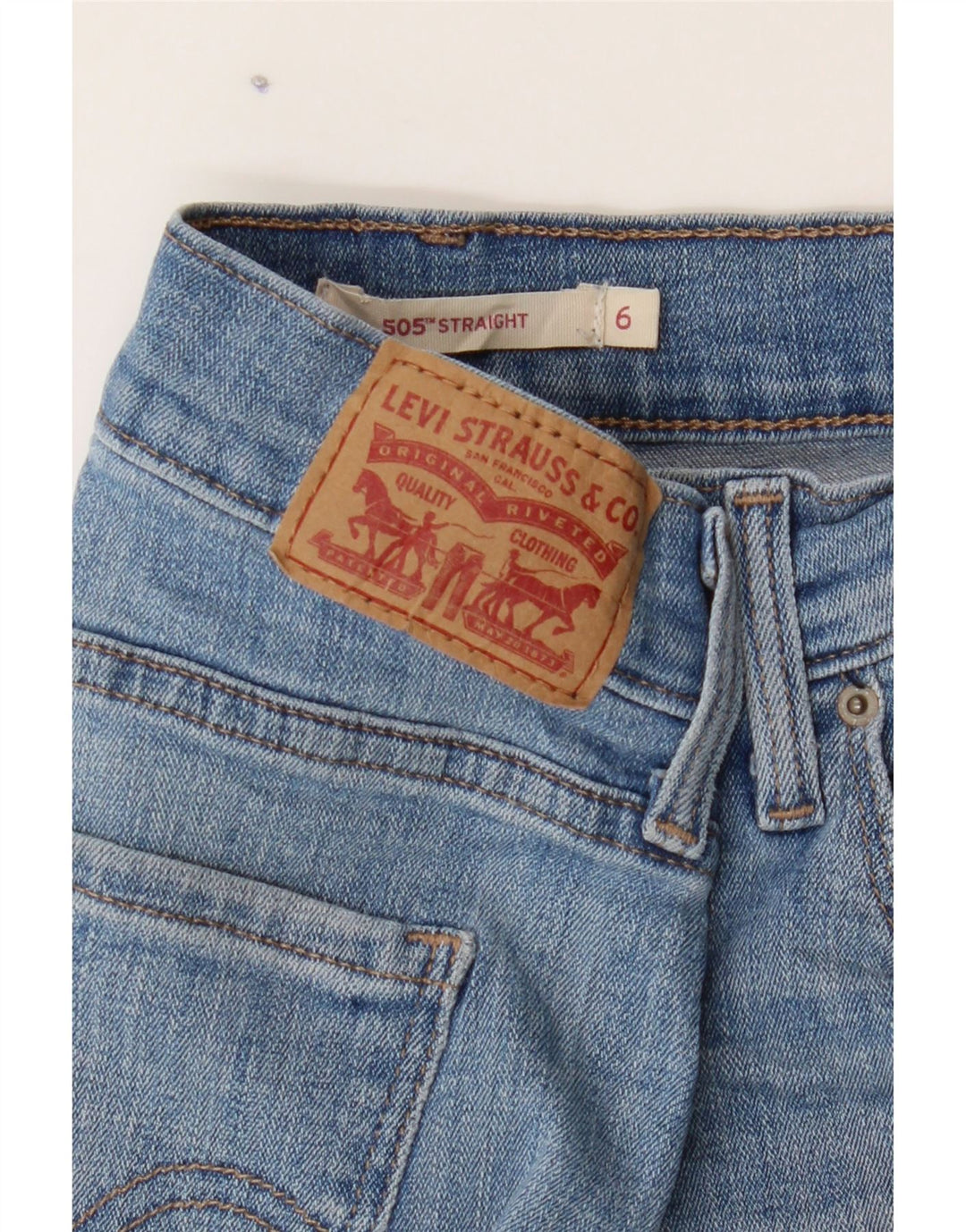 LEVI'S Womens 505 Straight Jeans US 6 Medium W28 L31 Blue Cotton Vintage Levi's and Second-Hand Levi's from Messina Hembry 