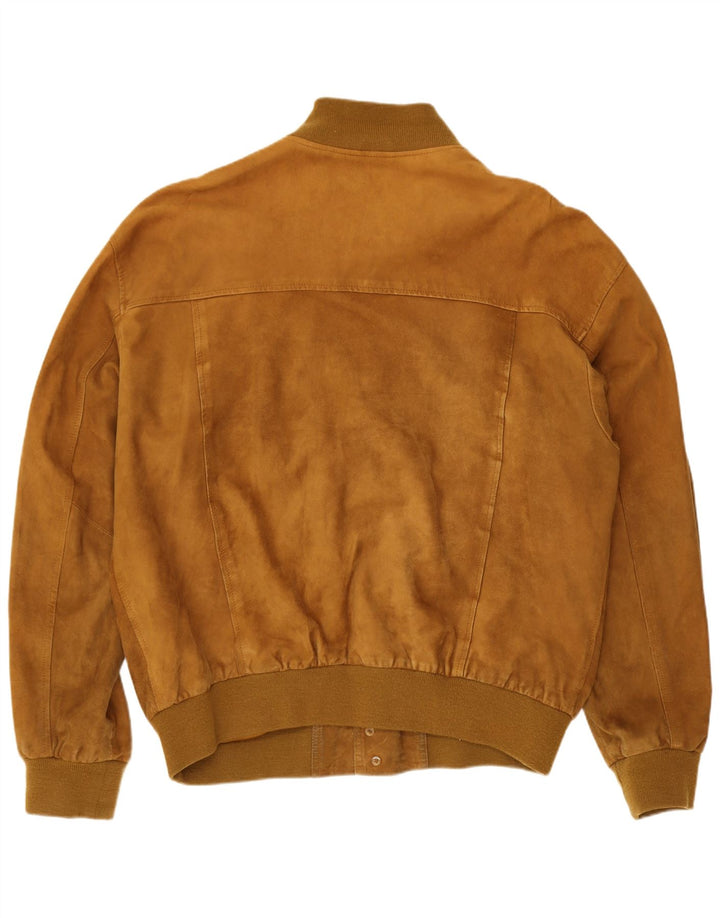 Zarro Chaqueta Bomber de Ante para Hombre UK 44 2XL Cuero Beige