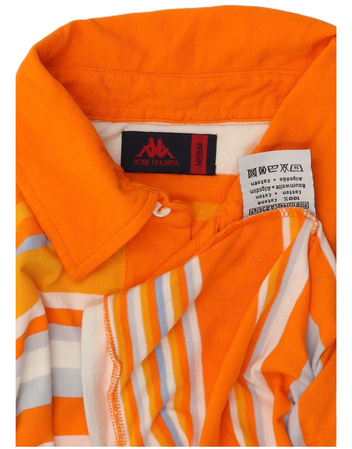 Polo Kappa Hombre De Algodón A Rayas Naranja Medio