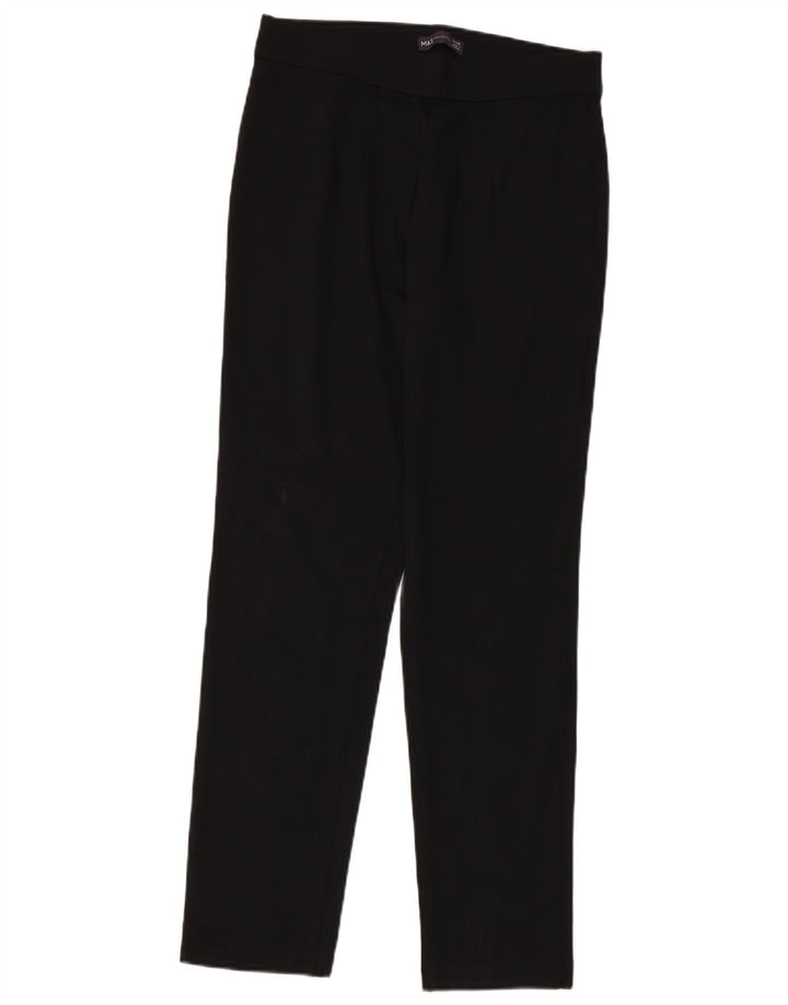 MARKS & SPENCER Pantalones casuales rectos para mujer UK 12 Medium W30 L30 Negro