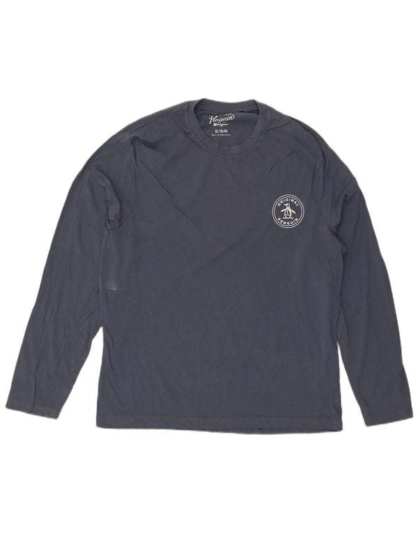 Penguin Hombre Top Manga Larga XL Azul Marino Algodón