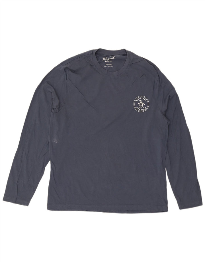 Penguin Hombre Top Manga Larga XL Azul Marino Algodón