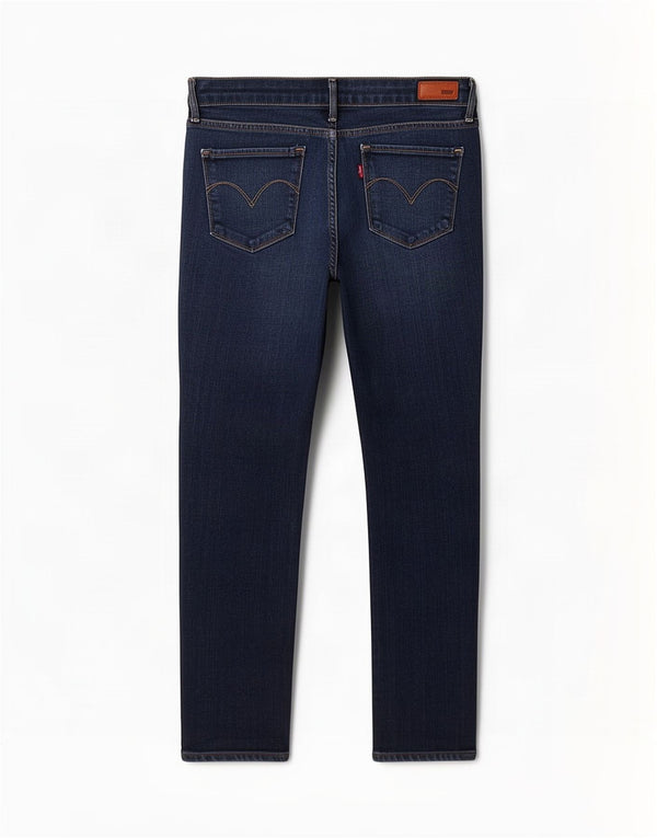 Levi's Vaqueros ajustados cortos Demi Curve con talle moderno para mujer W28 L24 Azul marino